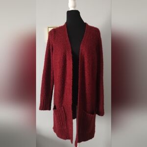 Sweater Alexandra + Oak Cardigan Women Style Color Burgundy Size Large Long Open